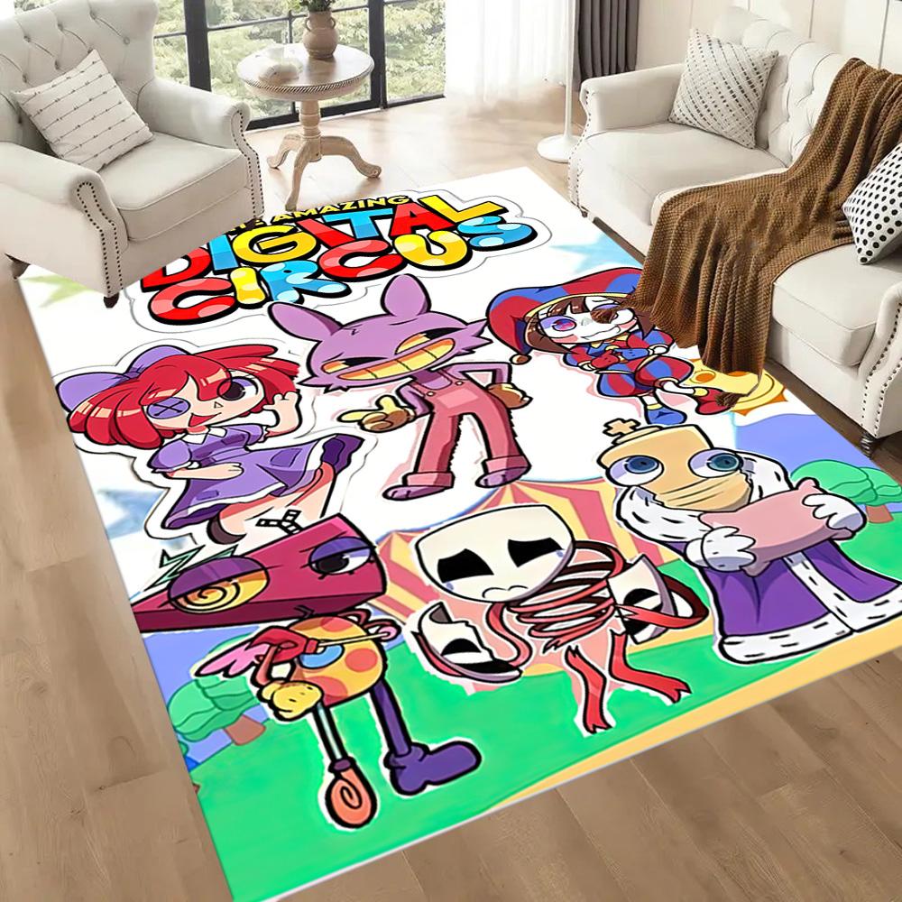 Digital Circus Floor Mat Design For Dormitory Hallway Game Room Playrooms Antislip Carpet Decorate Offices Gift For Festivals