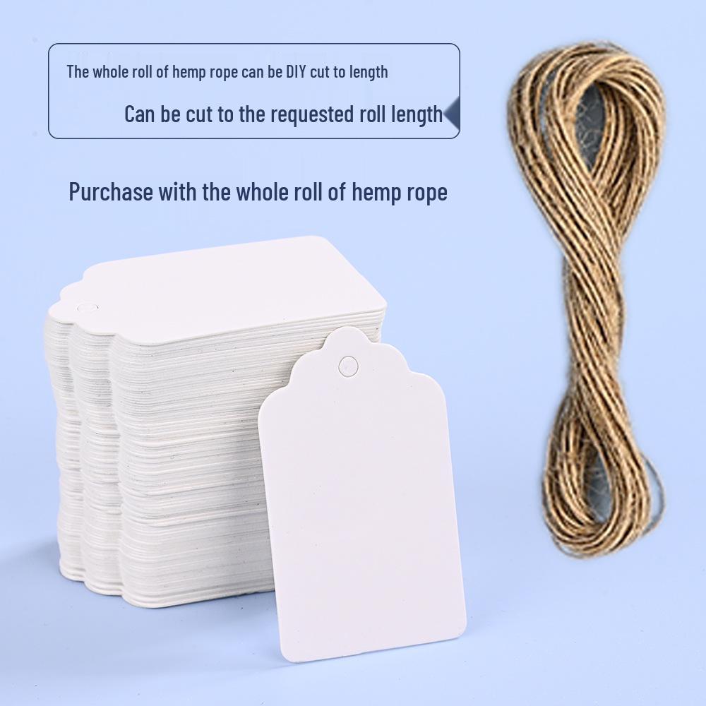 50x30 Kraft Paper Flower Head Blank Hang Tag - European Handwritten Message Bookmark Gift