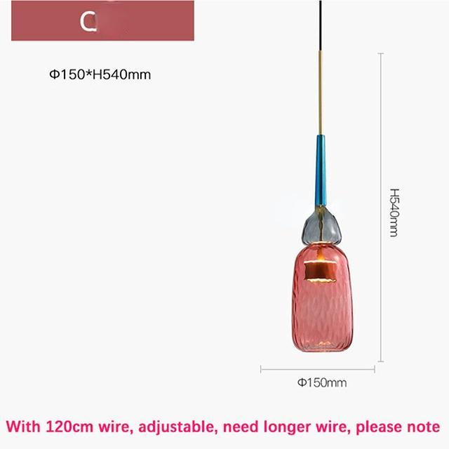 

Красочные светодиодные подвесные светильники для украшения дома, лампа для гостиной, спальни, комнатная стеклянная подвесная лампа, светильники C