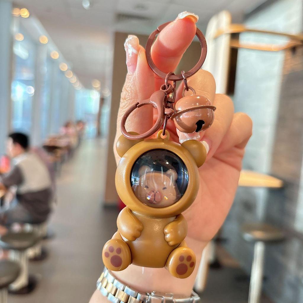 Panda & Capybara Luminous Keychain: Cute Night Light & Bag Pendant