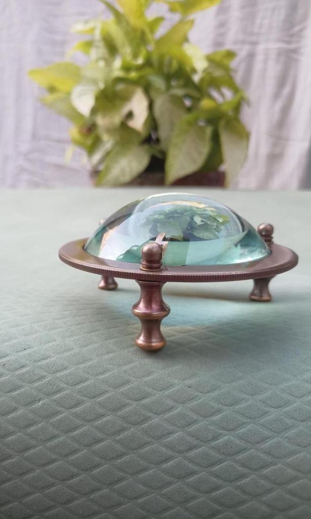 Brass Magnifying Glass: Vintage Desk Decor, Paper Weight, Table Decor