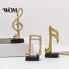 Black Resin Music Figurine 3Pcs Minimalist Note Sculpture, Treble Clef & Eighth Quarter Desk Desktop Decor for Piano Room Living Room, Matte