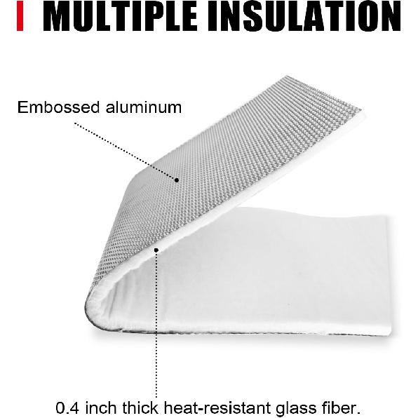Exhaust Wrap Heat Shield Automotive Aluminum Material Muffler Wrap Ulation Armor, 12" X 24"