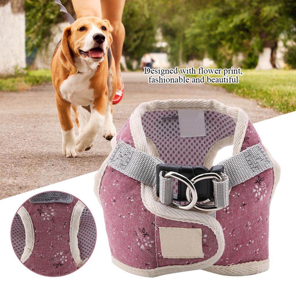 Cotton Blend Breathable Pet Cat Dog Vest Chest Strap with Pulling Rope(Red, M)