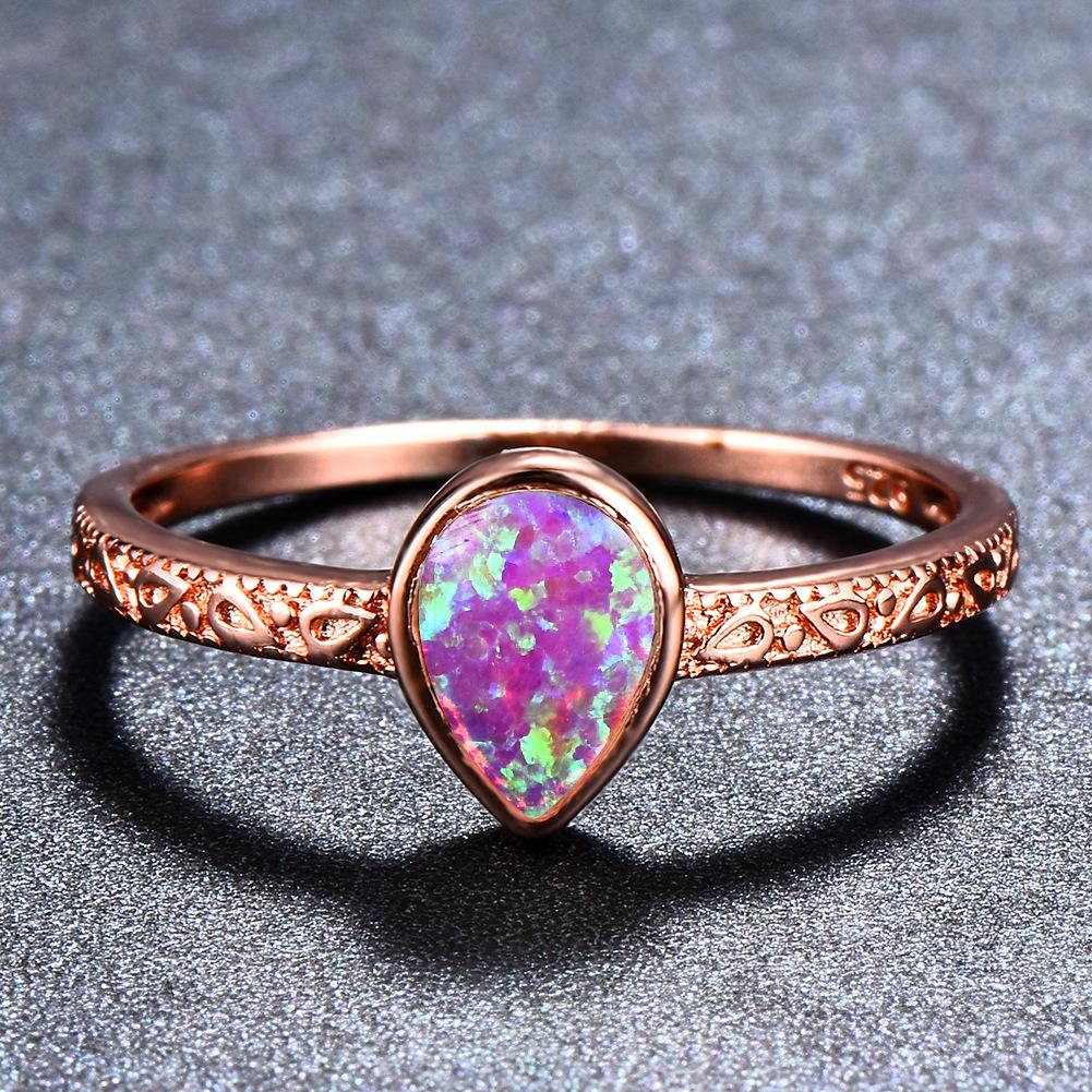 Fashionable Carved Pattern Retro Teardrop Shaped Ring Bracelet