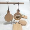 Square Round Beer Opener Wooden Beer Bottle Opener Universal Beer Cap Catche  for Home Kitchen Bar