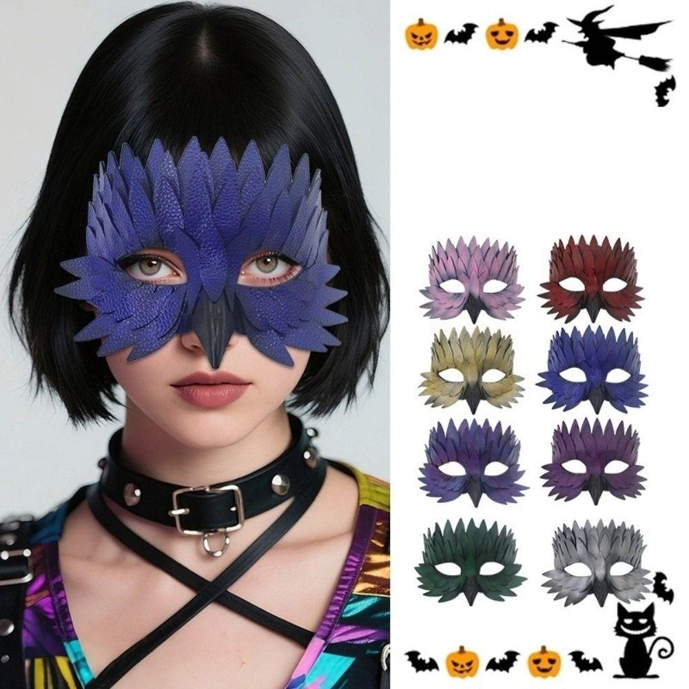 Colorful Feather Half Face Mask Realistic Costume Party Mask Christmas Party