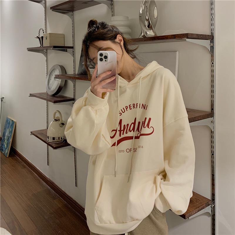 Pique Cotton Oversize Hooded Sweatshirt - Double-Layer Casual Loose Fit