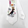 Graffiti Printing Hip Hop Punk White Tie Women Fashion Y2k Kawaii Necktie Casual Shirt Ties For Woman Gift Box