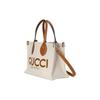 Gucci Logo Print Adjustable Strap Cotton Linen Canvas Tote Bag Women Tote Bags Beige 772144-FACUL-8451