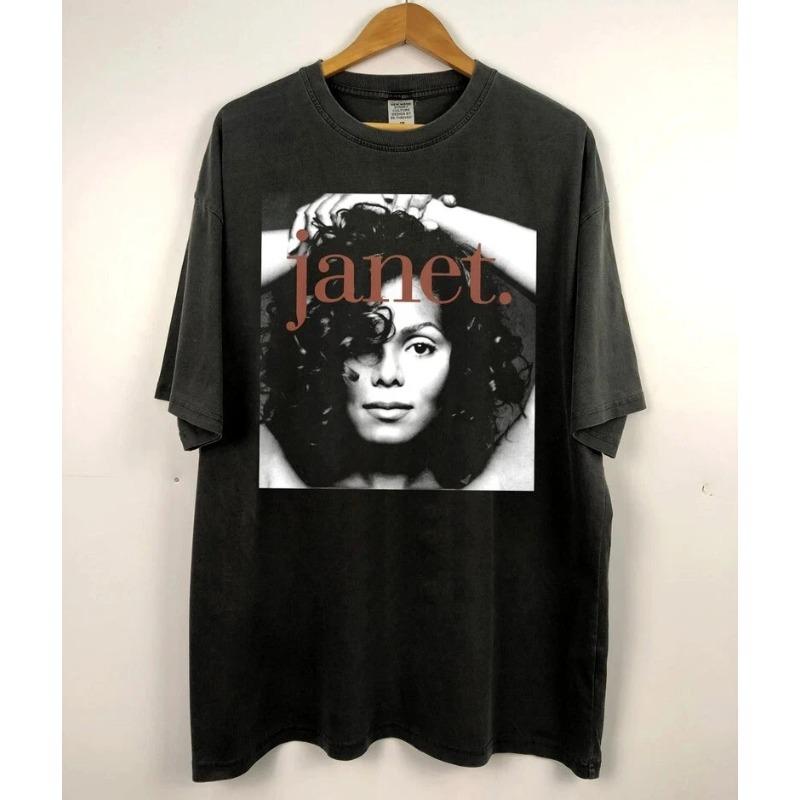 Janet Jackson Retro Shirt 90s Retro Style Womens Tshirt Summer New Retro Unisex Casual Fashion Cotton Tshirt S