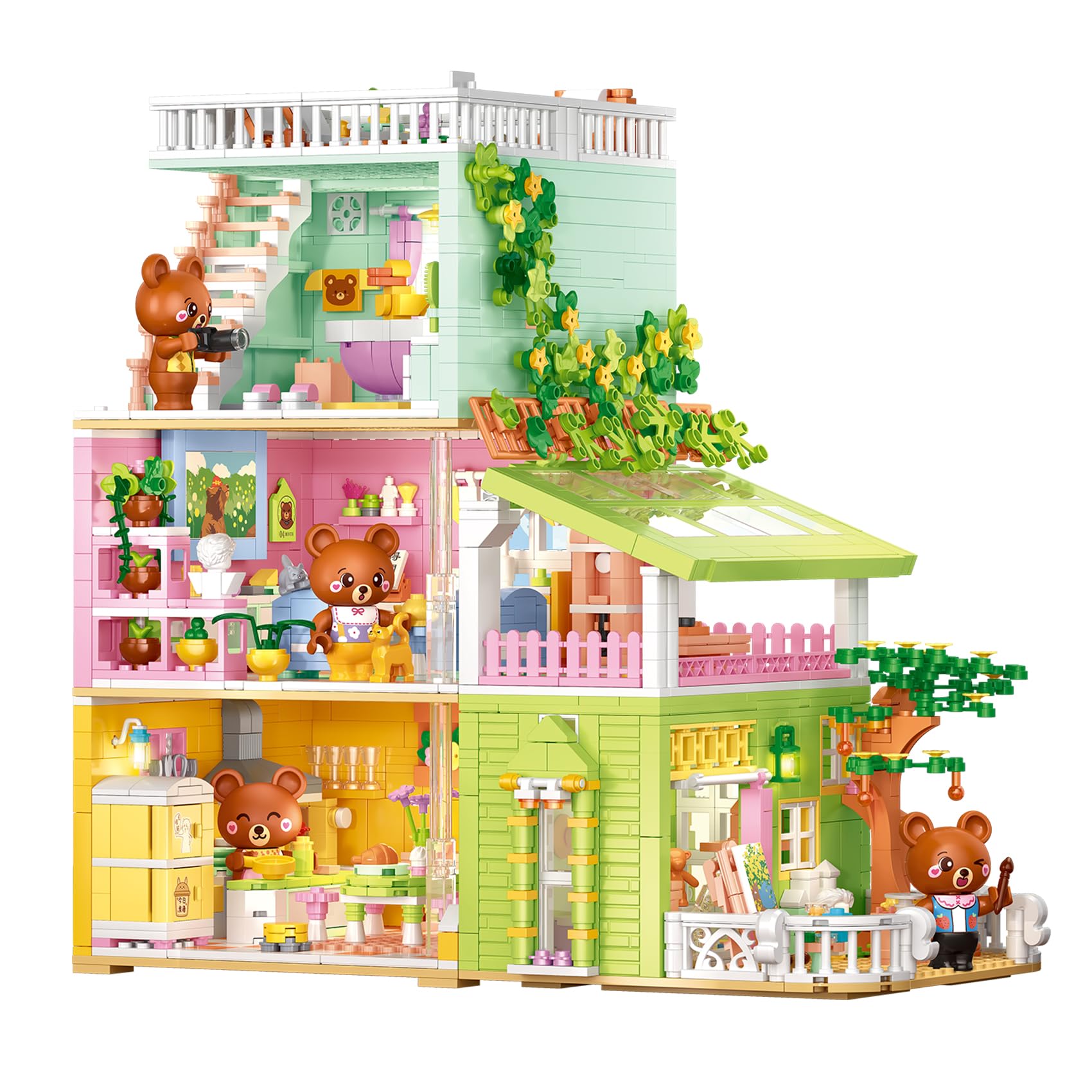 

LULUFUN Block Home 4 в 1 игрушка 3D головоломка мини-блочная комната сборка дети взрослые празднование новогодний подарок на день рождения рождественский подарок подарок