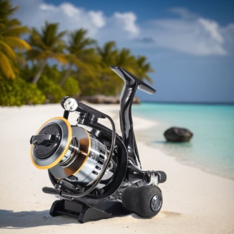 Odolný celokovový naviják s hladkým chodem Černo-zlatý design Vhodný pro lov velkých ryb Odolnost Dlouhé náhozy Velká kapacita Rybaření