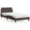 VidaXL Bed with Mattress Dark Brown 100x200 Cm Fabric 3208347