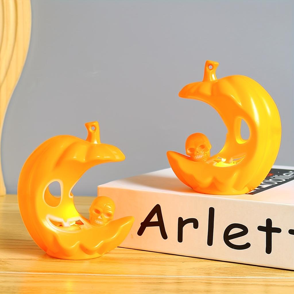 Halloween Colorful Night Light Pumpkin Lantern Hanging Scary Halloween Candle Light Decoration Props Scary Skull