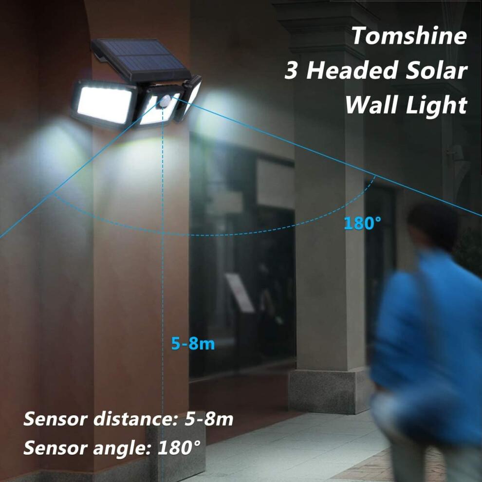 Tomshin-e Solar Security Light Outdoor Motion Sensor Ip65 Waterproof Outdoor Lights Solar Powered 360 Angle Adjustable