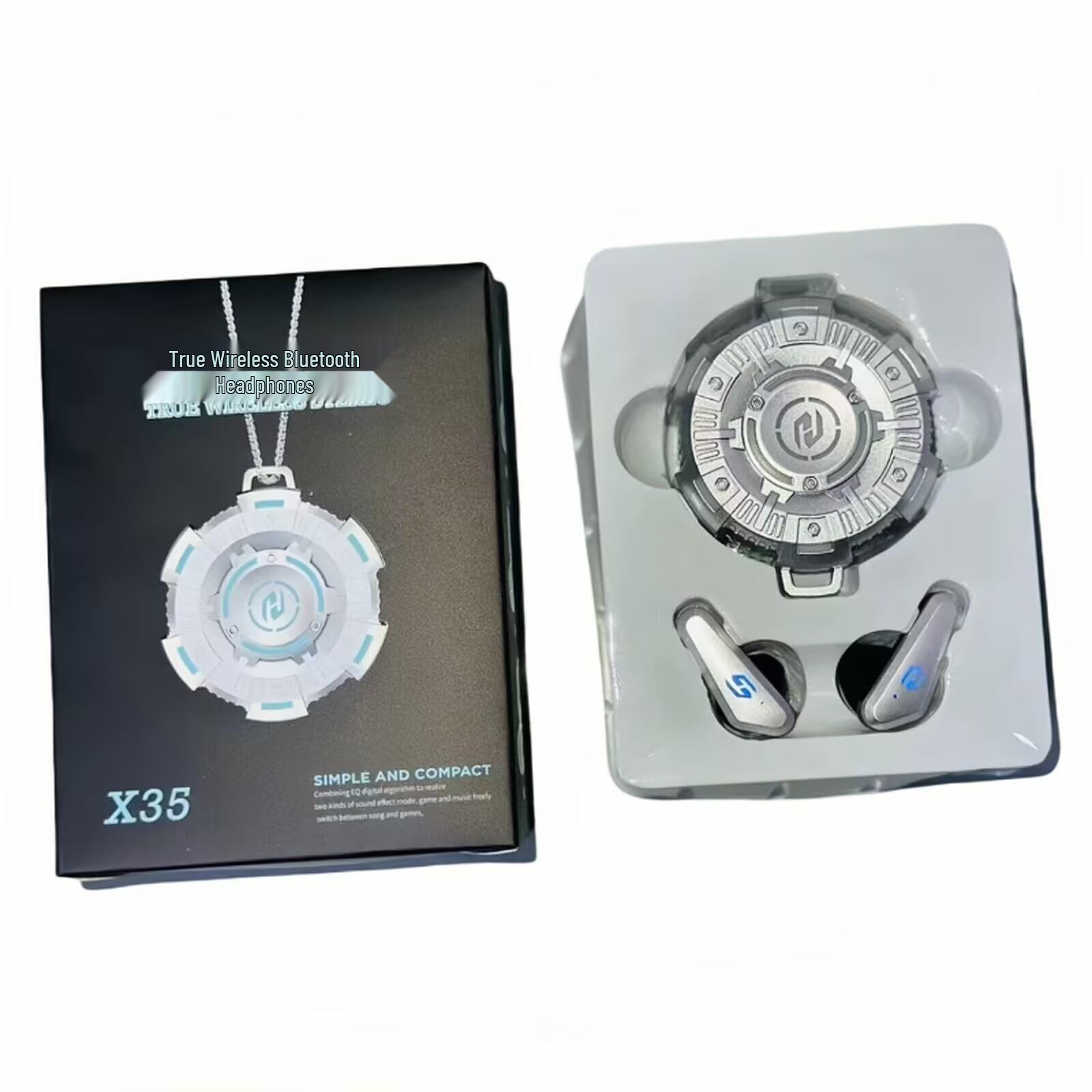 

X35 In-Ear Gaming Earbuds: Bluetooth, Low-Latency, Fingerprint Touch, Long Battery, Universal Compatibility. срібло сірий колір