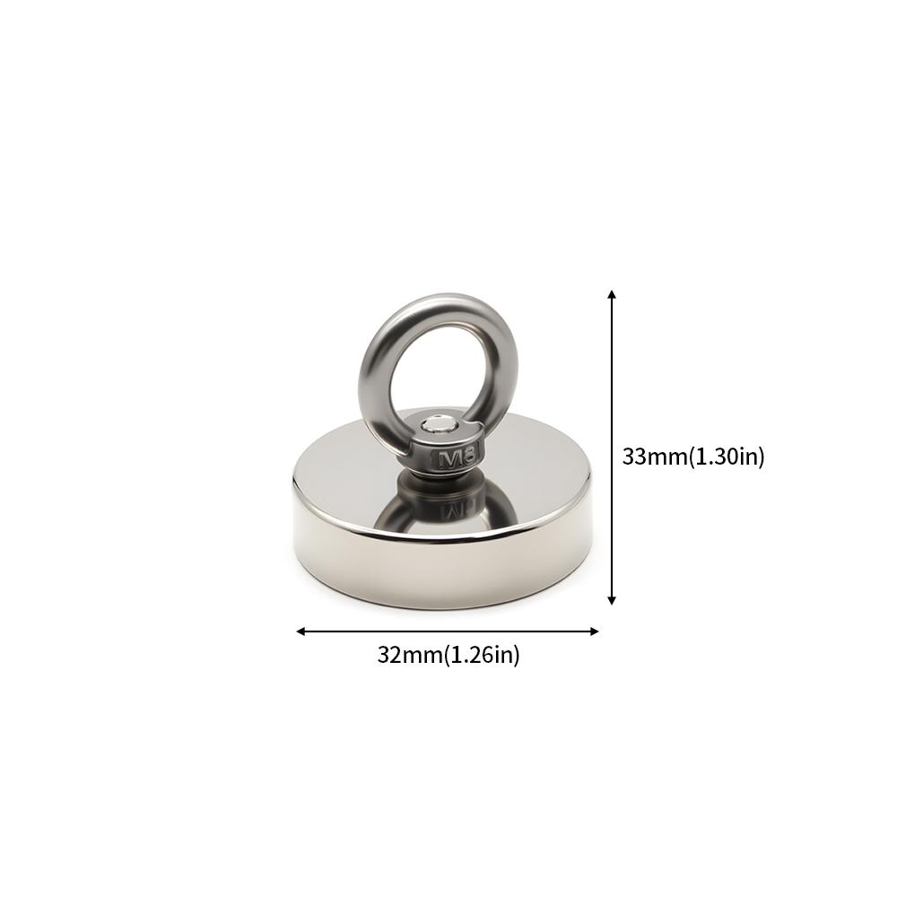 D16-D120mm Neodymium Fishing Hook N52 Heavy Duty Magnet Super Strong Neodymium Magnet  with Countersunk Hole Eyebolt