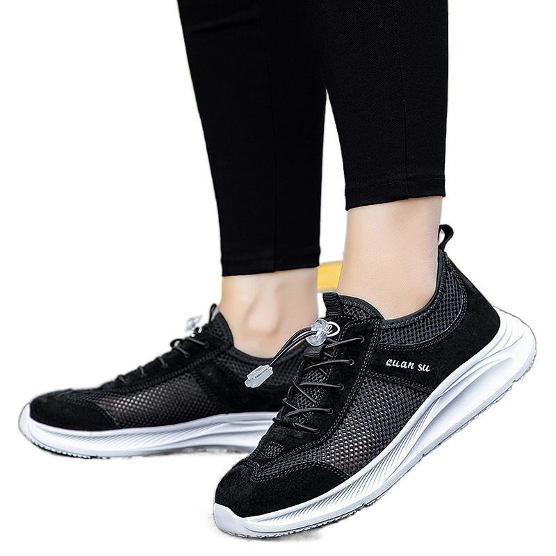 2025 summer new hollow breathable mother shoes light elderly shoes comfortable middle-aged and elderly casual mesh women's shoes