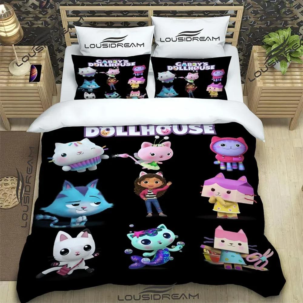 Cartoon Gabby'S Dollhouse Bedding Set For Bedroom Soft Bedspreads For Bed Linen Comefortable Duvet Cover Quilt And Pillowcase
