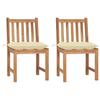 vidaXL Garden Chairs 2 Pcs. with Cushion Solid Wood Teak