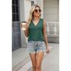 Sommer Neue Einfarbig V-ausschnitt Lose Ärmelloses Casual T-shirt Weste Top