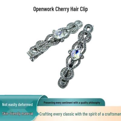 Retro Cherry Flower Hair Clip - Stylish Women's Claw Clip Bow Accessory