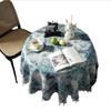 Retro Oil Painting Dyed Dining Table Mat Fringed Household Small Round Table Tablecloth Tablecloth Coffee Table Cover Waterproof