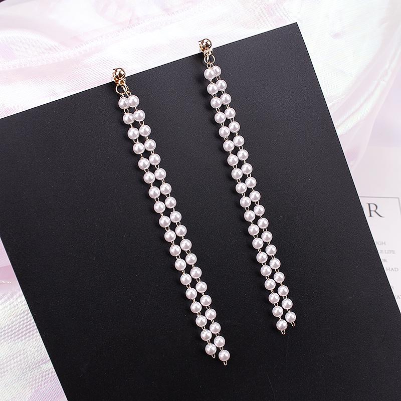 2022 Ultra-Long Pearl Dangle Earrings for Women - Trendy Korean Tassel Design Internet Celebrity Style