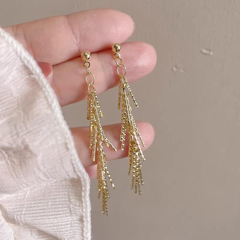 Exquisite 2026 Light Luxury Tassel Earrings - Personalized, High-End, Long Stud Ear Jewelry