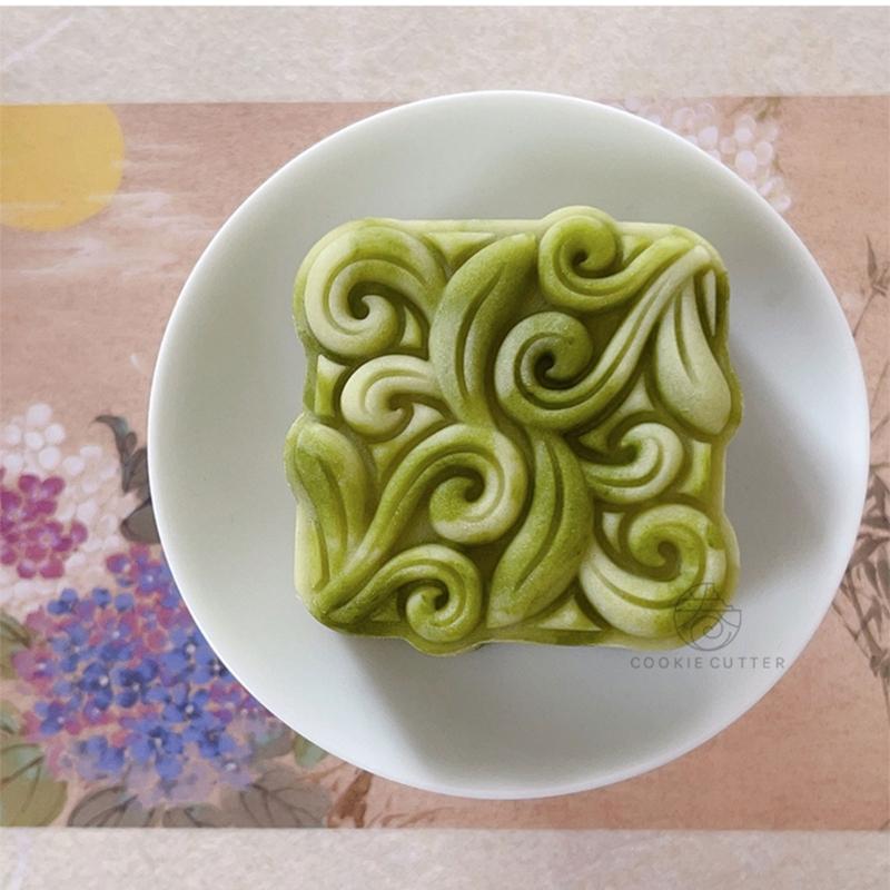 Square Vine Pattern Mooncake Press Mold Cookie Stamps Chinese MidAutumn Moon Cake Makers Decoration Tool for DIY Cookie