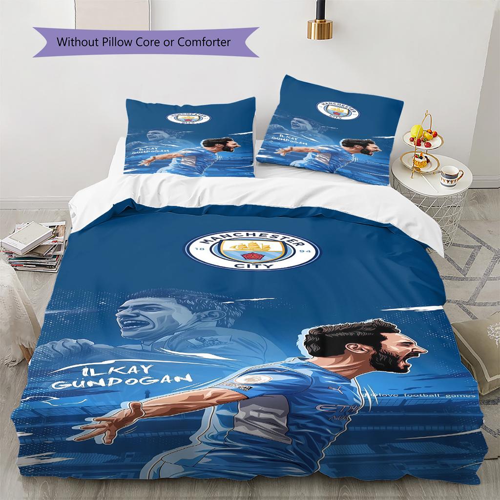 The Blues Team Bedding Quilt Set Quilt Cover Pillowcase Home Decoration Birthday Gift (1 * Duvet Cover + 2 * Pillowcase, Without Core)