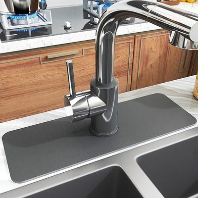 Solid Color Sink Faucet Mat Diatomite  Absorbent Faucet Splash Guard Drain Pad Kitchen Bathroom Countertop Protector Rug