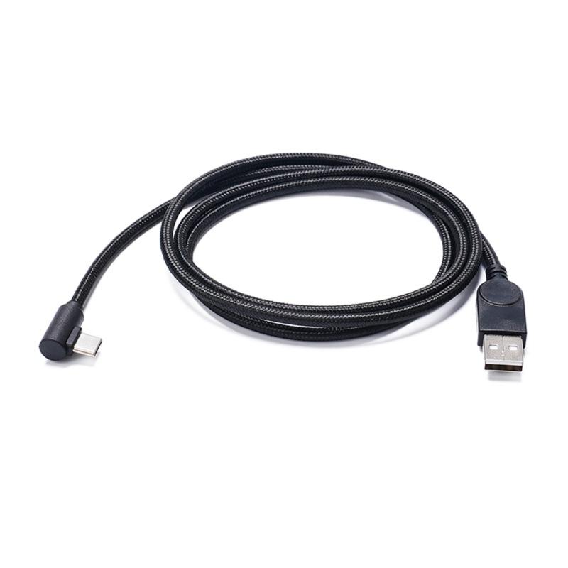

Right Angle USB Type C Male To USB 2.0 Male Charging Cord Nylon Braided Fast Charging Data Sync For Mobile Phones Toy 1