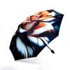 Automatic Folding Umbrella with Large Rose Design - Automatic Open/Close,Automatic Collapsible Umbrella,Portable Outdoor Acc