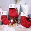 26-Letter Knitted Red Christmas Stockings - Festive Holiday Hanging Decorations