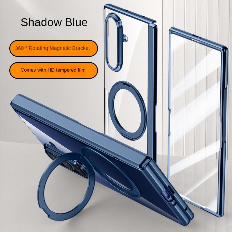 For Samsung Galaxy Z Fold 7 Case Luxury Plating Magsafe Ring Stand Magnetic Protective Back Cover Case For Samsung Z Fold7 Shell