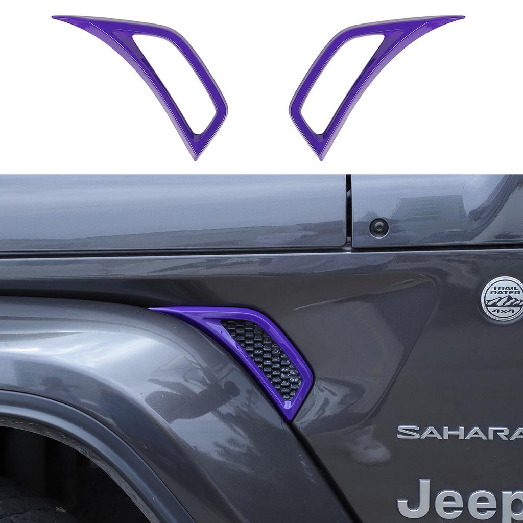 Side Leaf Plate Air Vent Inlet Decor Cover Trim For Jeep Wrangler JL 18+ Purple