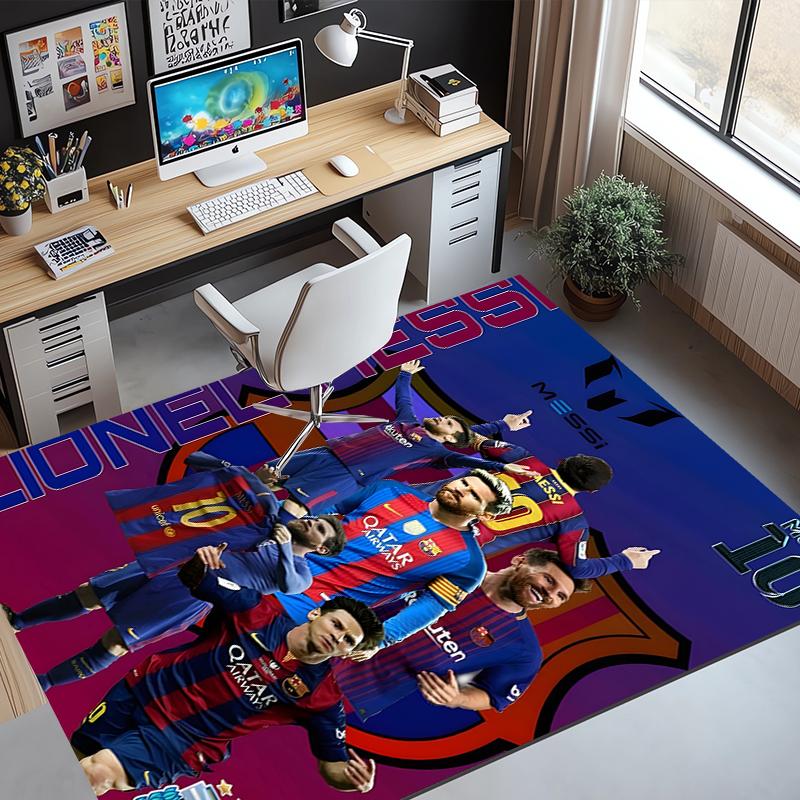 Tappeto con Fantasia FC Barcelona, Tappetino da Interno/Esterno, per Picnic, Sala Giochi, Camera da Letto, Ufficio, Soggiorno, Tappeto per Arredamento Casa, Regalo di Compleanno