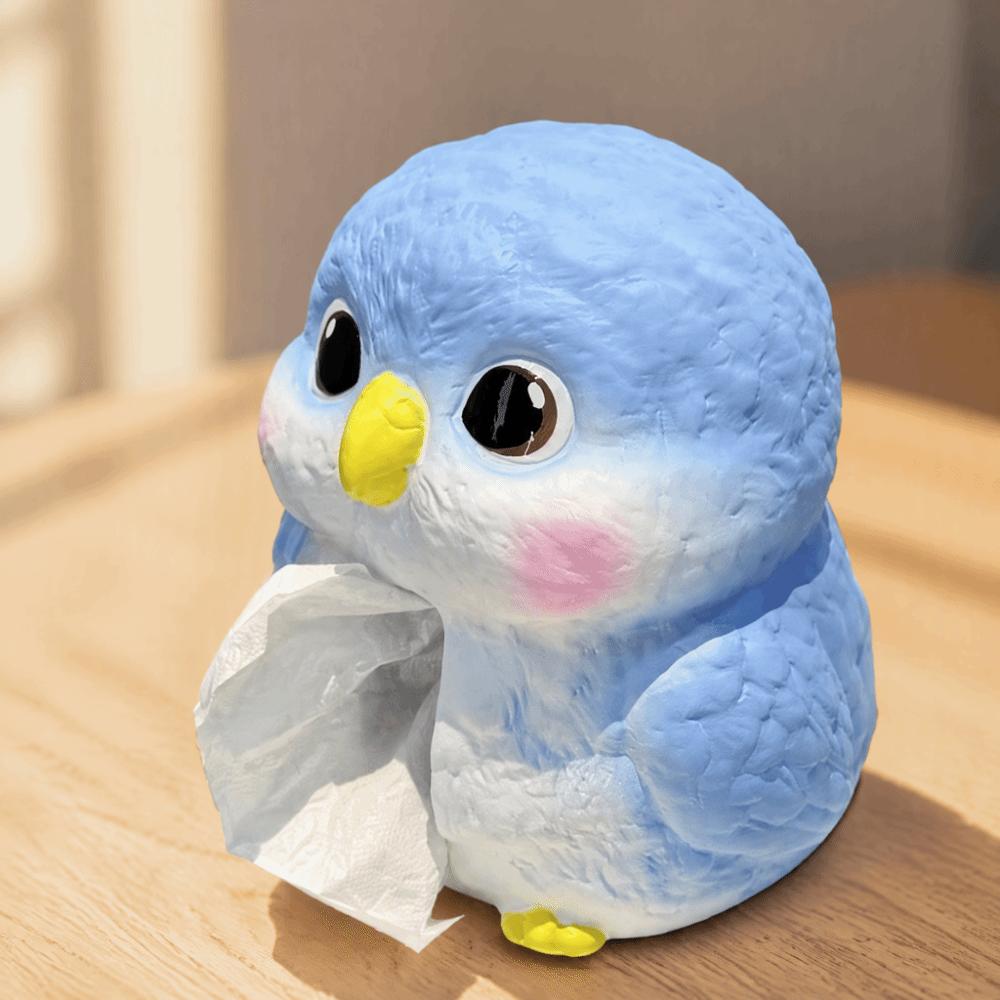 Cartoon Blue Bird Ceramic Tissue Box Creative Design Desktop Tissue Holder Housewarming Gift