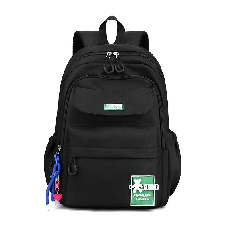 Stylish Unisex Nylon Backpack For Outdoor Travel Casual School With Comfortable Shoulder Straps чёрный