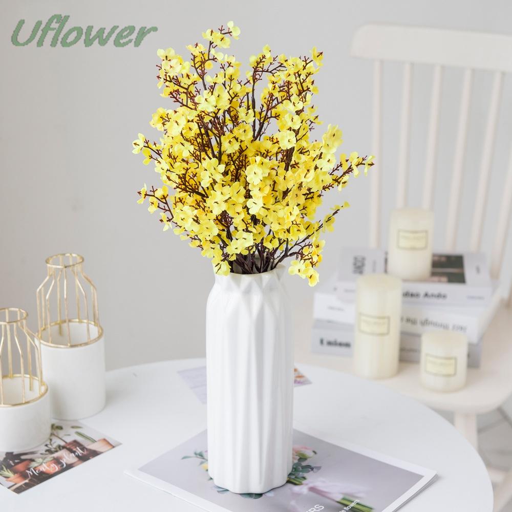 1PC Long Baby's Breath Artificial Plant Christmas Decor Vase Fake Plastic Flowers for Home Party Wedding Decor