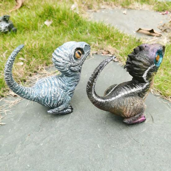 Realistische Dinosaurierfigur Harz Dinosaurierstatue Wetterfest Outdoor Dinosaurierdekoration Einzigartiges Geschenk für Kinder