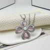Lucky Flower Heart Necklace: Four-Leaf Clover Long Sweater Chain Women's Accessory