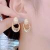 Spring and summer exquisite earrings geometric oval earrings retro hoop earrings earrings texture sense simple design