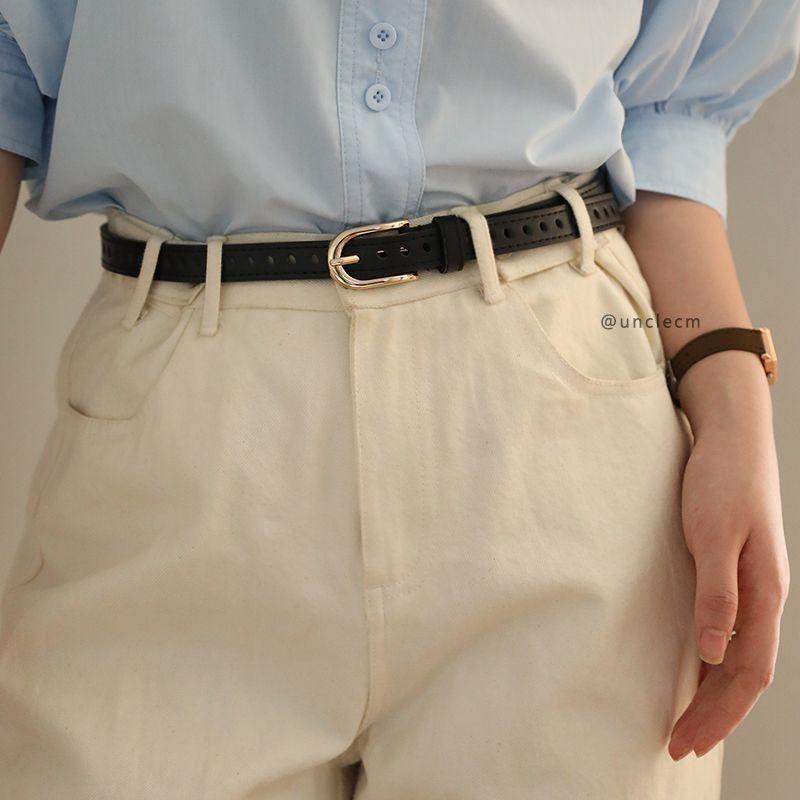 

Classy Minimalist Pu Leather Waist Belt With Gold Buckle For Women In Colors Elegant чорний
