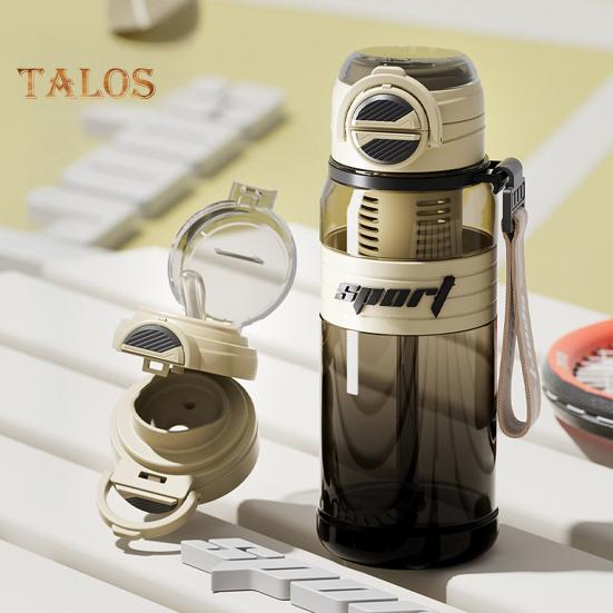 Fitness láhev na vodu se slámkou, víčko s odklápěním, 800 ml, bez BPA, PC sportovní láhev, nepropustná, režim duálního pití, potuodolný úchop, kelímek na pitnou vodu do posilovny