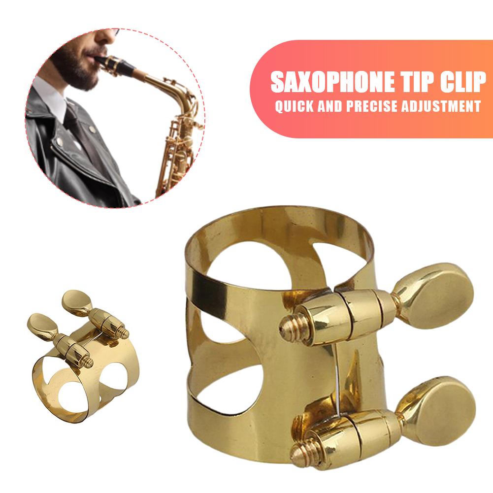 Sax Saxophone Mouthpiece Ligature Clip with Screws Alto Saxophone Ligature Metal Ligature Clip Clamp for Saxophone Mouthpiece