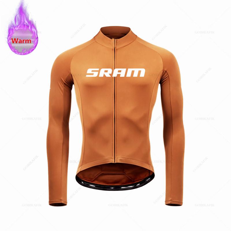 Sram Team Oblečení na cyklistiku Teplé 2026 Zimní Termální Fleecové Cyklistické Oblečení Pánské Dresy Oblek Venkovní Jízda na Kole MTB Bib Šortky Set