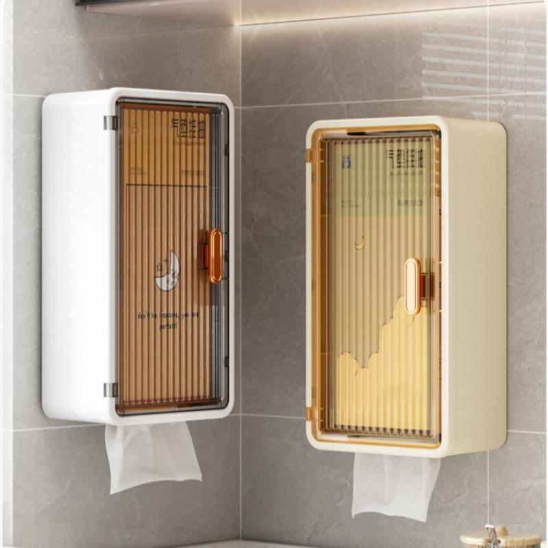 Badezimmerregal, an der Wand montiert, wasserdicht, Tissue-Box, multifunktionales Aufbewahrungsregal für Toilettenartikel, Aufbewahrungsbox, Shampoo-Organizer, neu